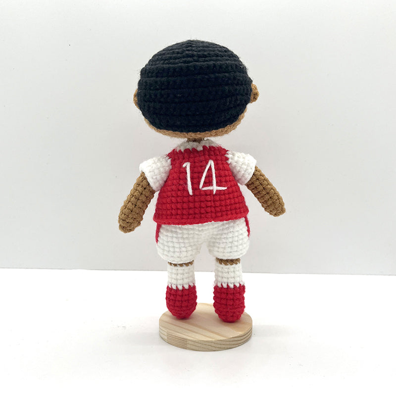 Thierry Henry Handmade Crochet Doll | Articulated Joints | Collectible Gift