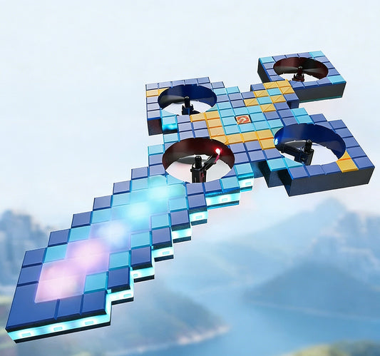Unique Flying Sword Toy - Remote Control Minecraft Diamond Sword Hand-Operated Drone, Cool Tech Toy & Birthday Gift for Boys, Interactive Flying Sword for Kids