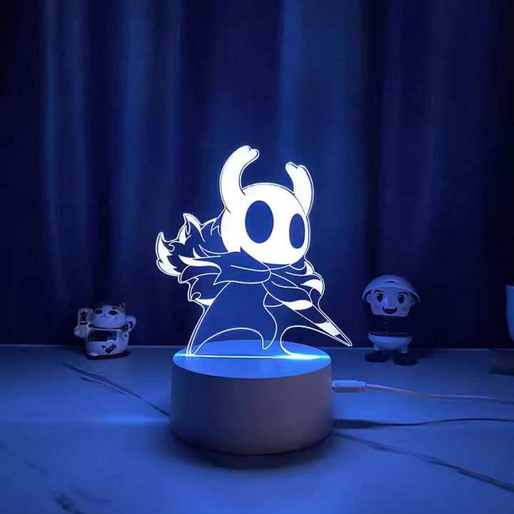 Hollow Knight Acrylic stand night light | Laser-Engraved Character Design | Soft Glow for Bedside & Desk | Gaming Room Ambiance Light