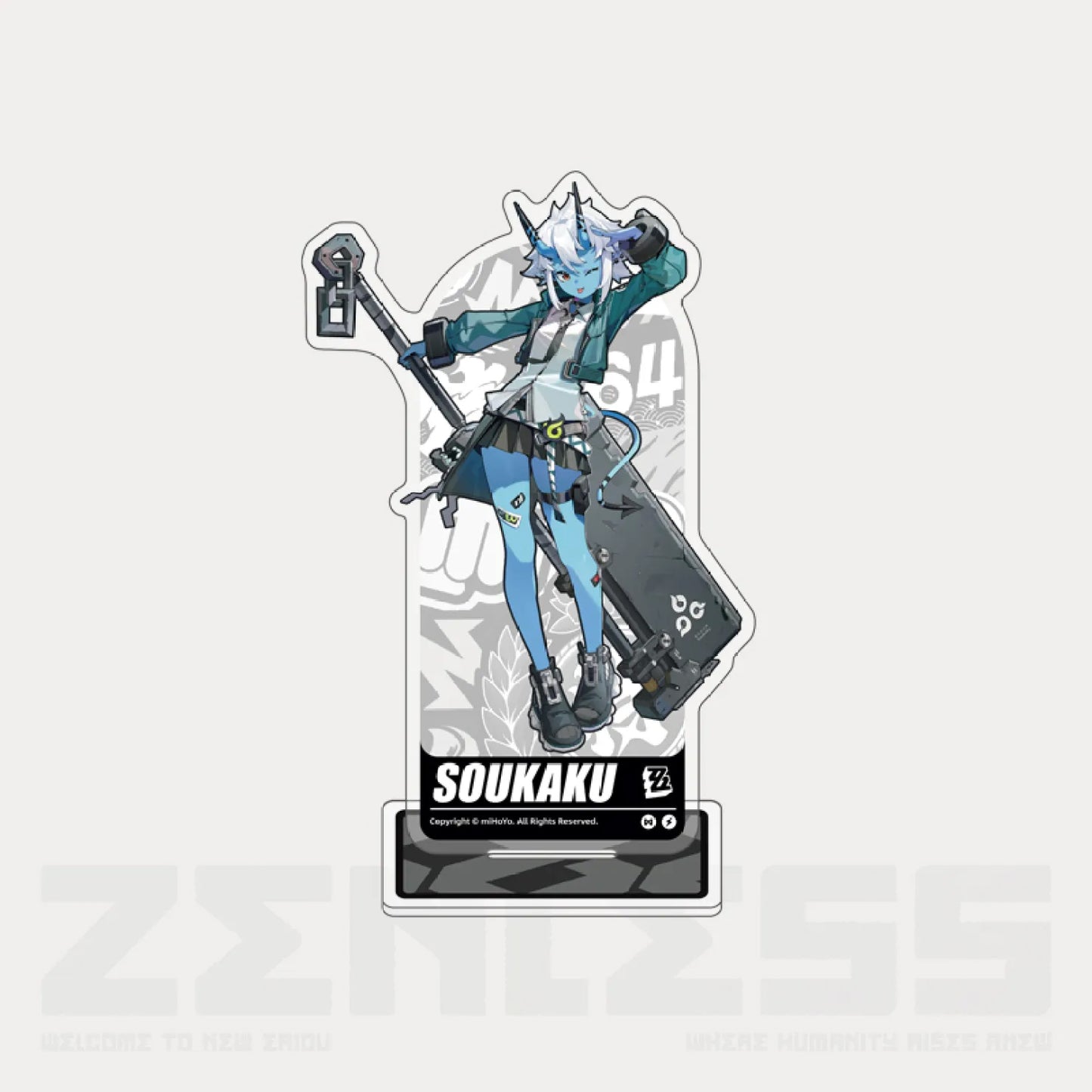 15.9cm tall acrylic standee featuring Soukaku from the Anti-Aircraft Sixth Division, made with double-layer offset printing for vibrant details. Packaged in an OPP bag with a back card.