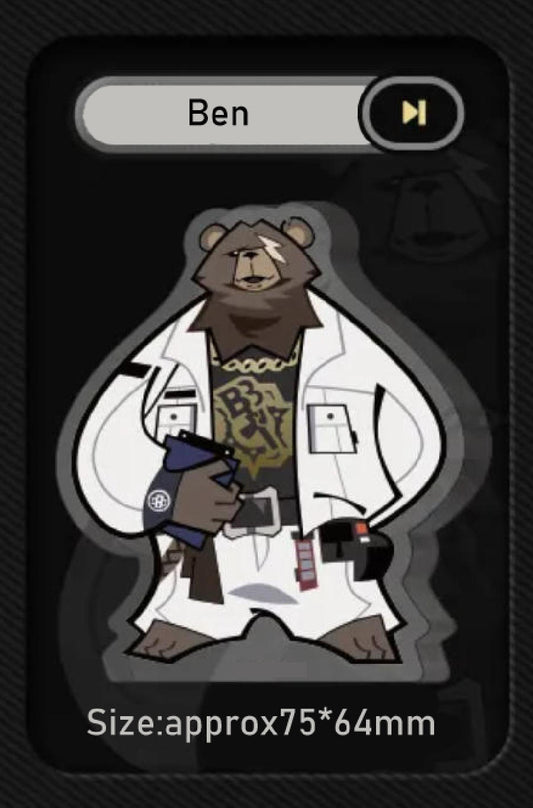 Zenless Zone Zero Ben Chibi Mini Acrylic Standee - approx. 75×64mm