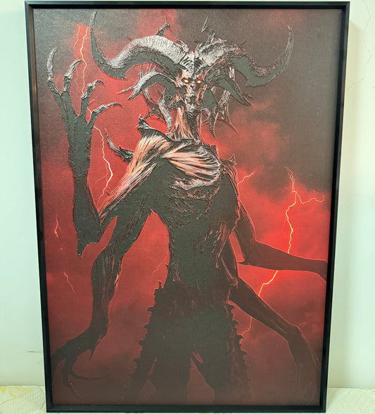 Diablo 4 Mephisto Textured Art | for Diablo 4 Fans | 3D Textured Wall Art | Gamer gift