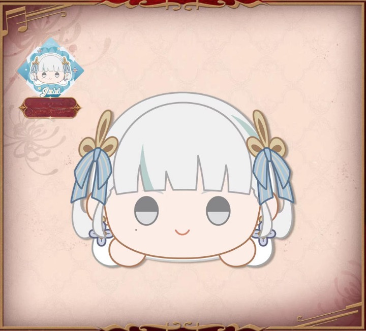 This 220×120×110mm plush doll features Jinxi, with her signature white twin tails and blue ribbons. Made from soft polyester fiber, it comes with a free matching acrylic coaster.