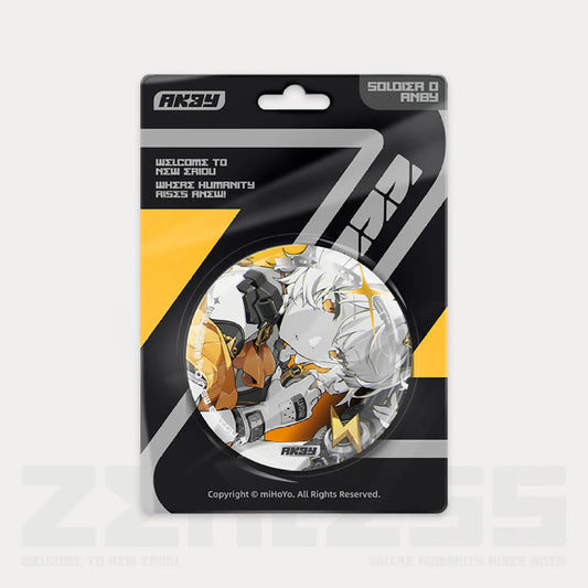 58mm reflective character pin from the Unknown Faction, made of tinplate with PET printing and silver hot stamping. Packaged with a back card and PVC cover.