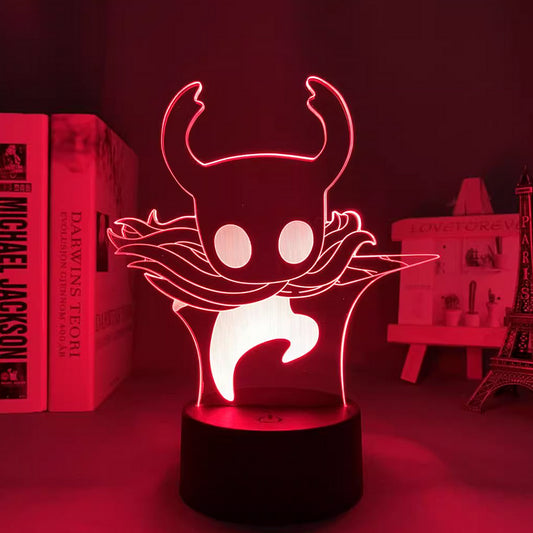 Hollow Knight Acrylic stand night light | Laser-Engraved Character Design | Soft Glow for Bedside & Desk | Gaming Room Ambiance Light