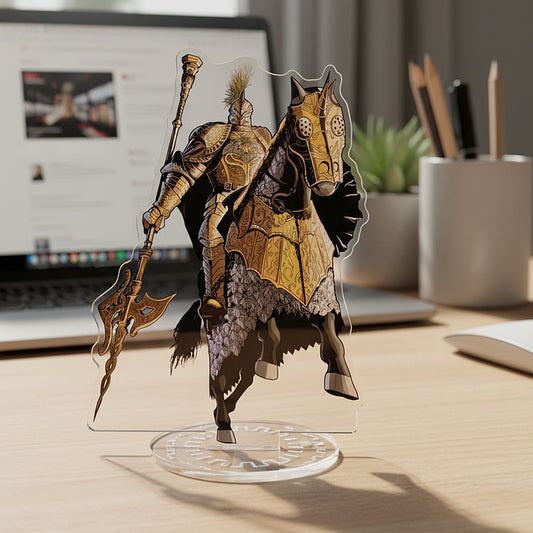 Elden Ring Tree Sentinel acrylic standee | Golden Knight Figure Desk Display | FromSoftware Collection Decor | Premium Game Merchandise