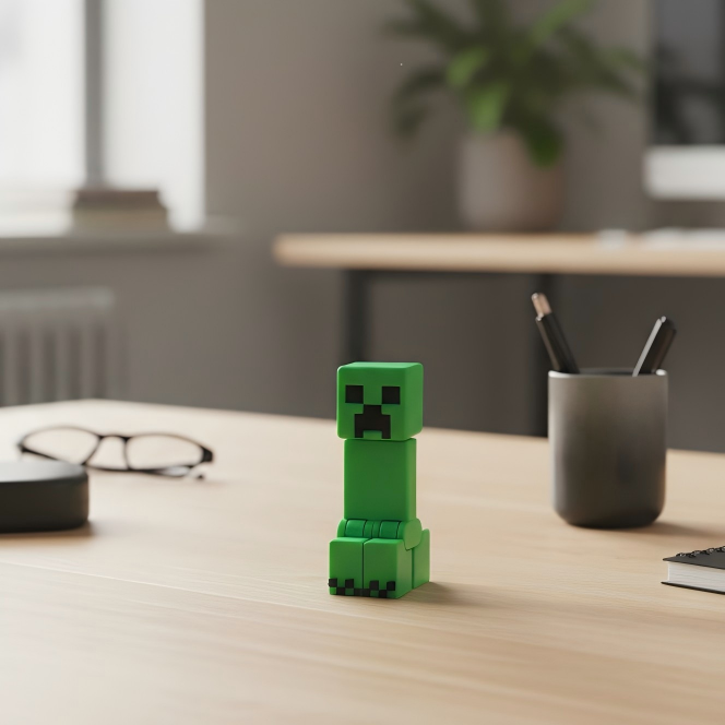MC Creeper Movable Keychain | Cool Green Pixel Art | 3D Printing