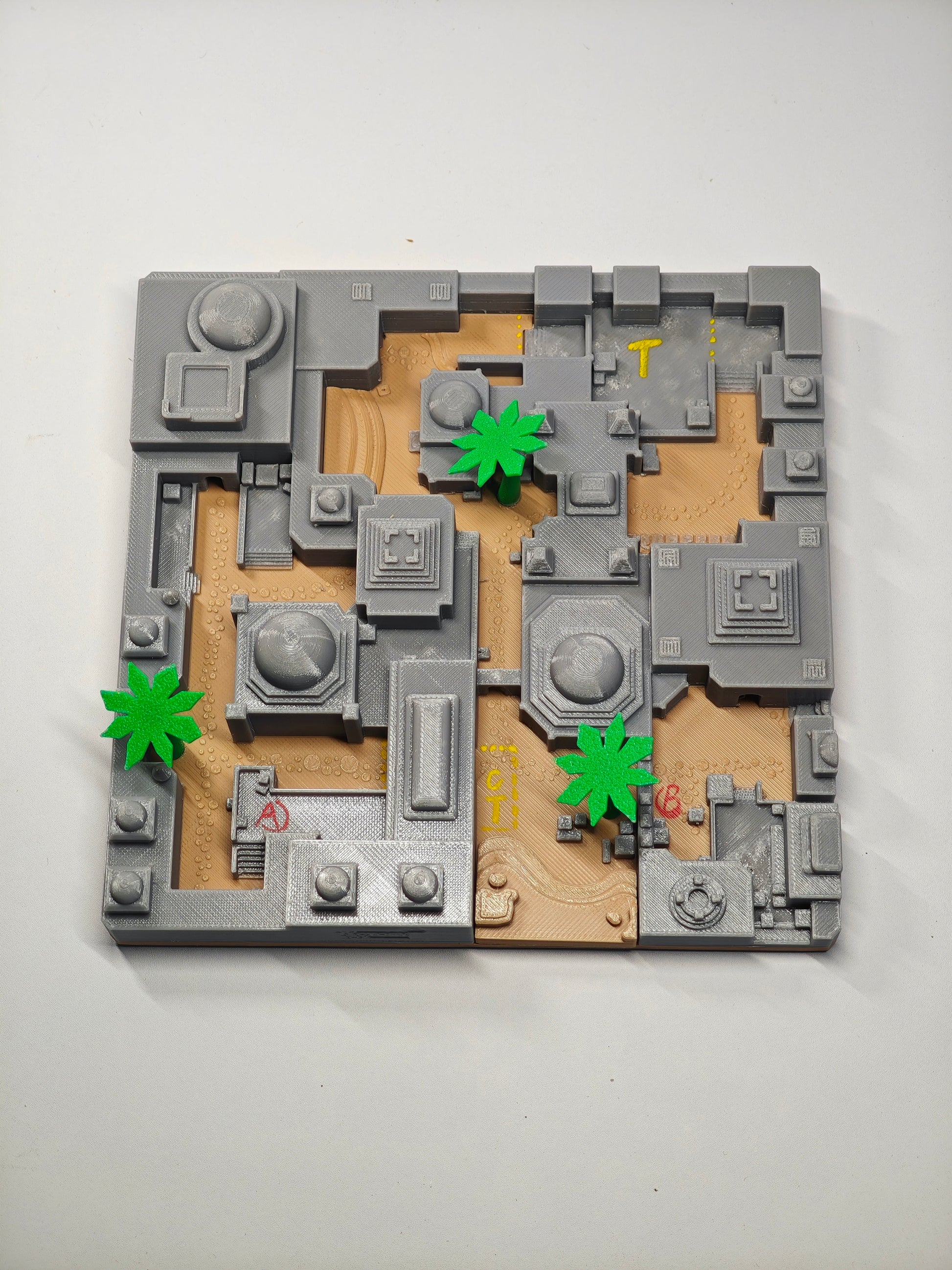 CS2 Map Desktop Ornament | Ultra-Detailed 3D Printed Dust2 Terrain | Dual-Purpose Desk Display & Wall Art | CSGO Collector's Item