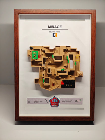 CS2 Map Desktop Ornament | Ultra-Detailed 3D Printed Dust2 Terrain | Dual-Purpose Desk Display & Wall Art | CSGO Collector's Item