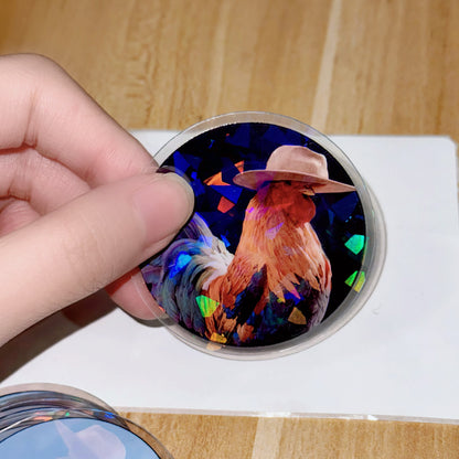 ARC Raiders Scrappy Rooster Sticker(FREE! You Just Pay Shipping) | for ARC Raiders Fans | Broken Glass Holographic Sticker | ARC Raiders Gamer gift
