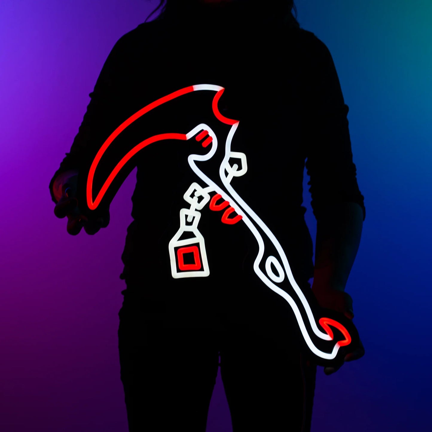Slayer Scythe Neon Sign | for Old School RuneScape Fans | Dimmable LED Art | Wall Hanging Decor
