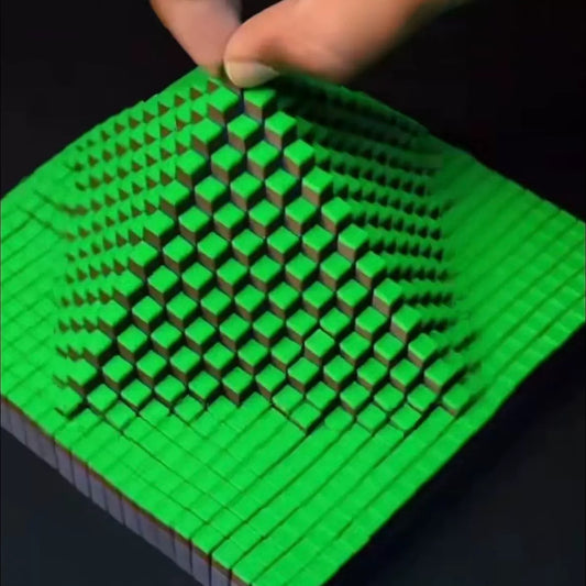 Minecraft Grass Block Toy - 3D Printed Flexible Fidget Coaster, Desktop Stress Relief Game Peripheral