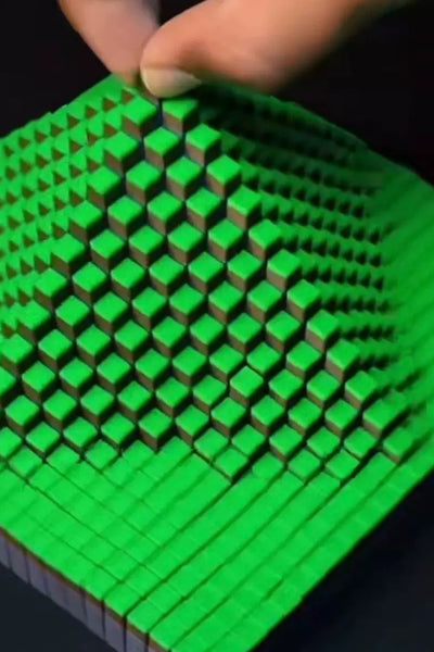 Minecraft Grass Block Toy - 3D Printed Flexible Fidget Coaster, Desktop Stress Relief Game Peripheral