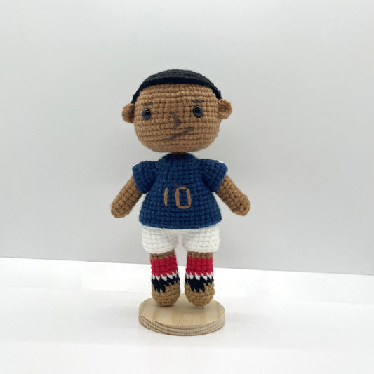 [Lightning King] Mbappé Handmade Crochet Doll | Articulated French National Team Number 10 Collector's Edition | Fan Collectible Birthday Surprise for Children