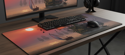 Skull and Bones Desk Mat | Large Gaming Mouse Pad with Themed Artwork | Waterproof & Non-Slip Base for PC Gaming | Essential Pirate-Themed Gear for Fans