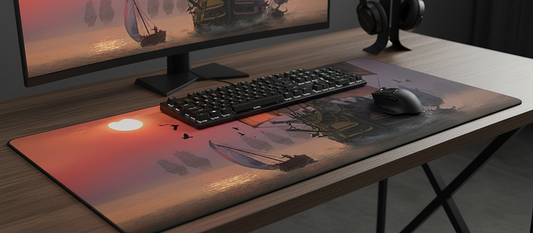 Skull and Bones Desk Mat | Large Gaming Mouse Pad with Themed Artwork | Waterproof & Non-Slip Base for PC Gaming | Essential Pirate-Themed Gear for Fans
