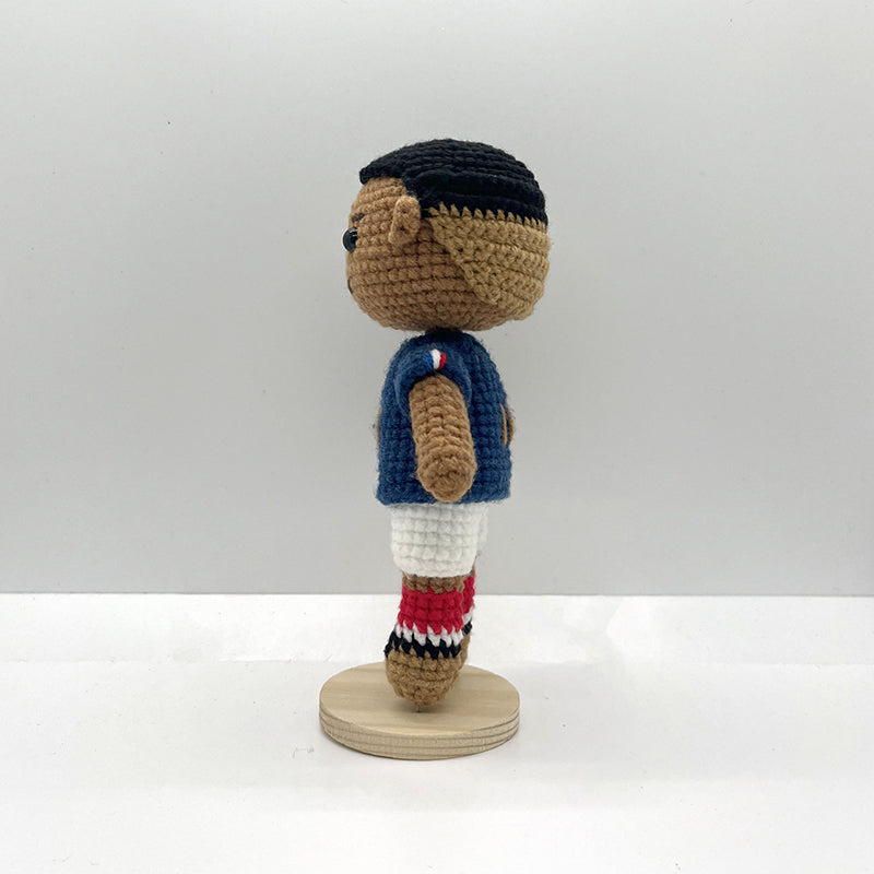 [Lightning King] Mbappé Handmade Crochet Doll | Articulated French National Team Number 10 Collector's Edition | Fan Collectible Birthday Surprise for Children