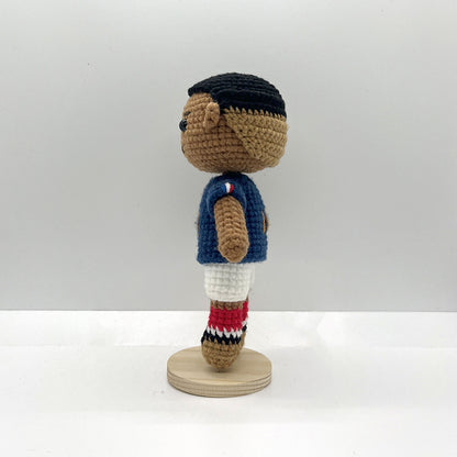 [Lightning King] Mbappé Handmade Crochet Doll | Articulated French National Team Number 10 Collector's Edition | Fan Collectible Birthday Surprise for Children