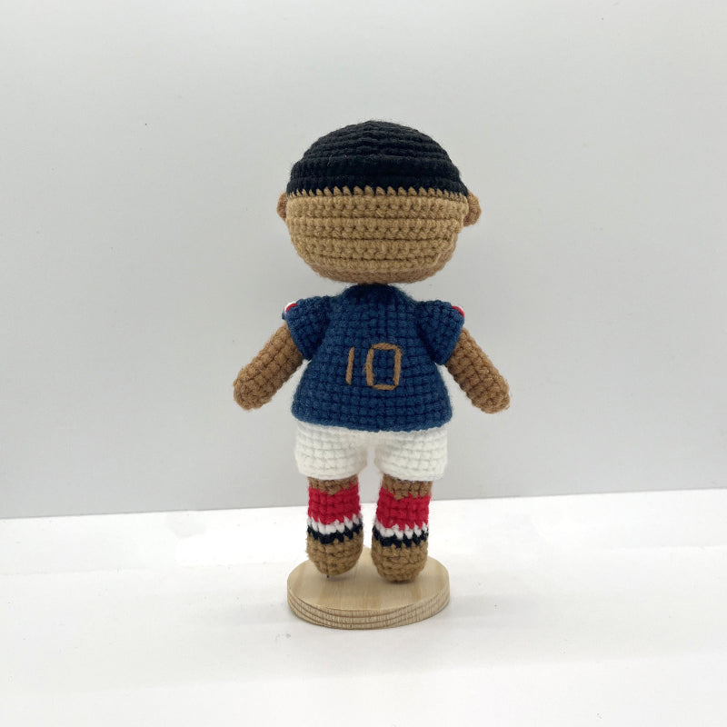 [Lightning King] Mbappé Handmade Crochet Doll | Articulated French National Team Number 10 Collector's Edition | Fan Collectible Birthday Surprise for Children
