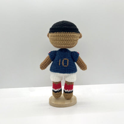 [Lightning King] Mbappé Handmade Crochet Doll | Articulated French National Team Number 10 Collector's Edition | Fan Collectible Birthday Surprise for Children