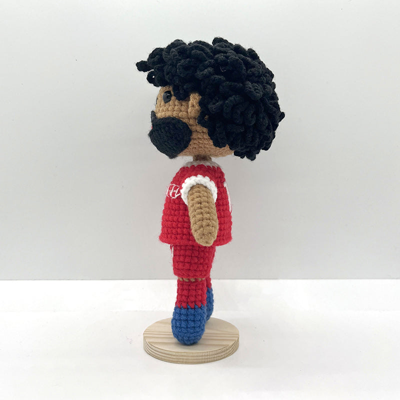 Mohamed Salah Handmade Crochet Doll | Articulated Joints | Collectible Gift