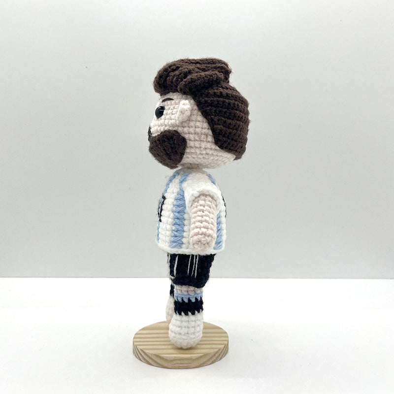 [Cute Legend] Messi Handmade Crochet Doll | Adjustable Pose | Pure Cotton Crafted Collectible | Fan Gift, Children's Gift, Birthday Surprise