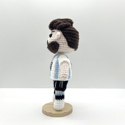 [Cute Legend] Messi Handmade Crochet Doll | Adjustable Pose | Pure Cotton Crafted Collectible | Fan Gift, Children's Gift, Birthday Surprise