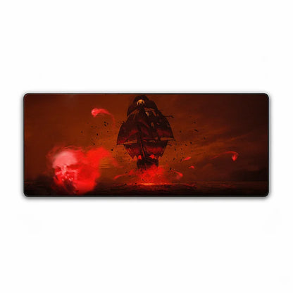 Skull and Bones Desk Mat | Large Gaming Mouse Pad with Themed Artwork | Waterproof & Non-Slip Base for PC Gaming | Essential Pirate-Themed Gear for Fans