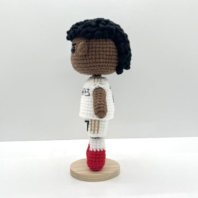 Vinicius Junior Handmade Crochet Doll | Articulated Joints | Collectible Gift