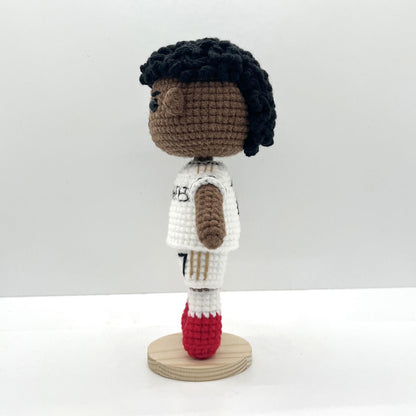 Vinicius Junior Handmade Crochet Doll | Articulated Joints | Collectible Gift
