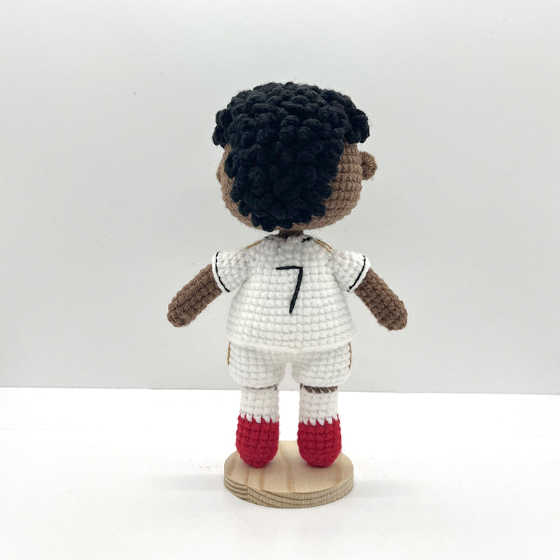 Vinicius Junior Handmade Crochet Doll | Articulated Joints | Collectible Gift