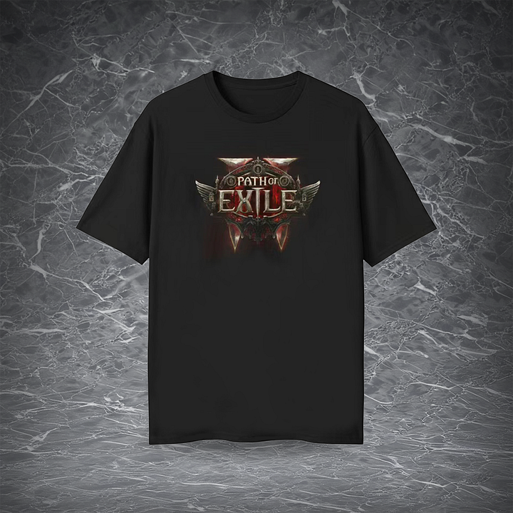 POE2 T-shirt | Official Game Icon Print on Black Cotton | Comfortable Daily Wear for Casual Style | Must-Have for Path of Exile Fans