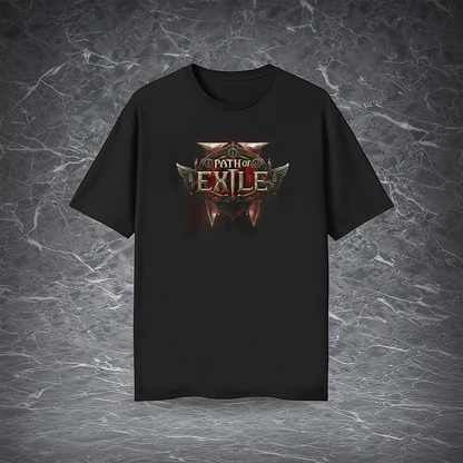 POE2 T-shirt | Official Game Icon Print on Black Cotton | Comfortable Daily Wear for Casual Style | Must-Have for Path of Exile Fans