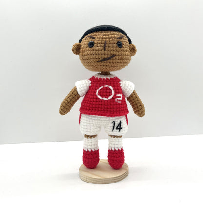 Thierry Henry Handmade Crochet Doll | Articulated Joints | Collectible Gift