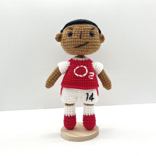Thierry Henry Handmade Crochet Doll | Articulated Joints | Collectible Gift