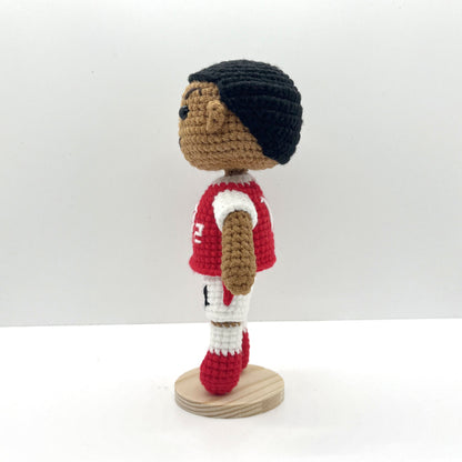 Thierry Henry Handmade Crochet Doll | Articulated Joints | Collectible Gift