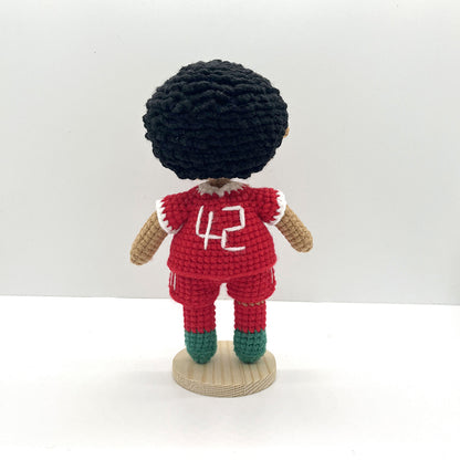 Jamal Musiala Handmade Crochet Doll | Articulated Joints | Collectible Gift