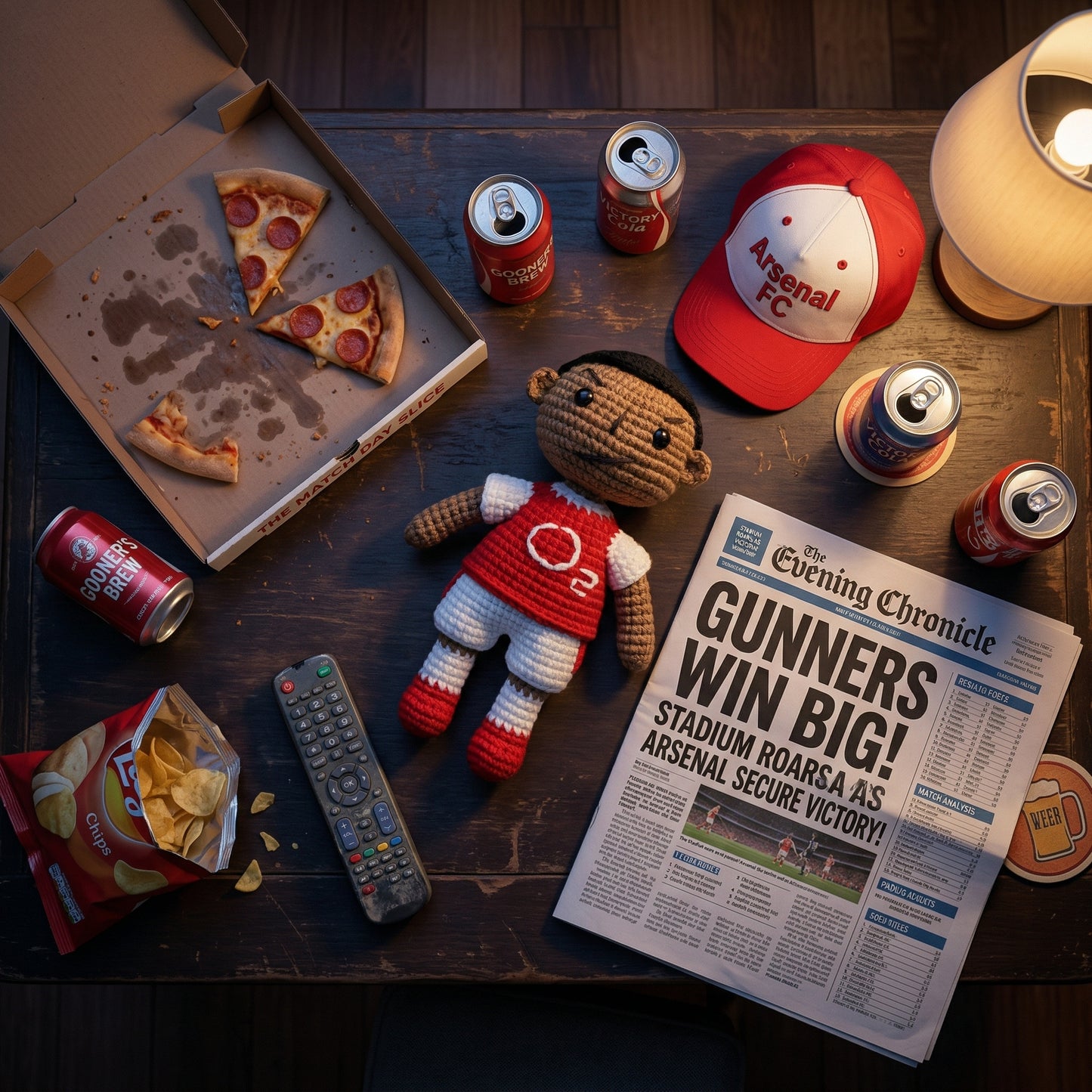 Handmade No. 14 Red & White Shirt Crochet Doll -TH14 Handmade Collectible Gift For Fans & Kids