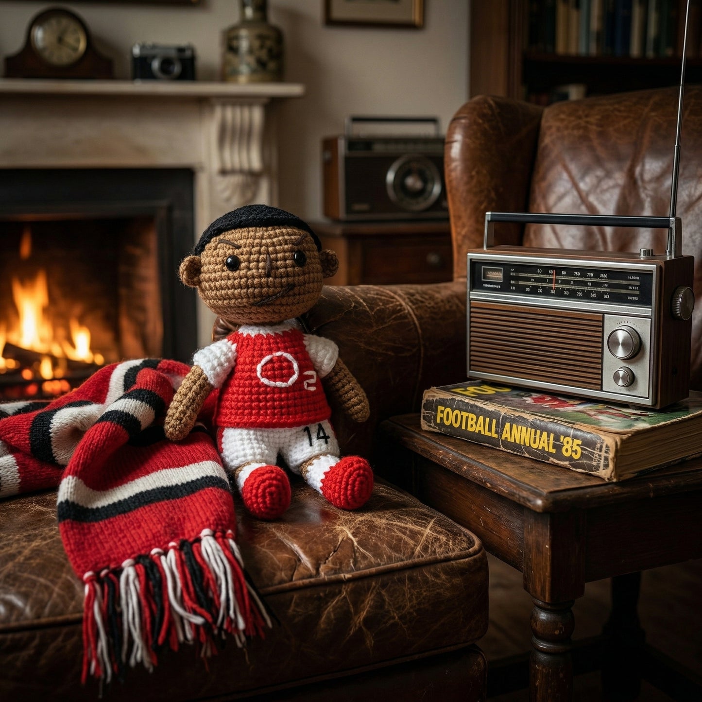 Handmade No. 14 Red & White Shirt Crochet Doll -TH14 Handmade Collectible Gift For Fans & Kids