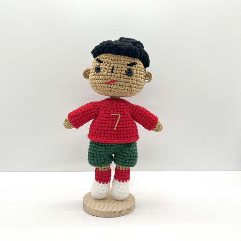 [Legend Forever] Cristiano Ronaldo Handmade Crocheted Doll | Articulated Joints | Fan-Presented Birthday Surprise