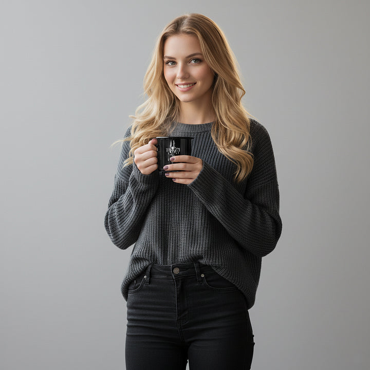 D4 Barbarian Enamel Mug | Enamel Coating | Office & Home Cup | Perfect Gift for Gamers