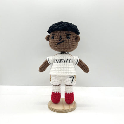 Vinicius Junior Handmade Crochet Doll | Articulated Joints | Collectible Gift