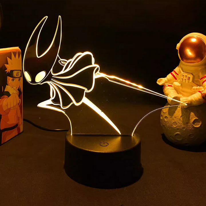 Hollow Knight Acrylic stand night light | Laser-Engraved Character Design | Soft Glow for Bedside & Desk | Gaming Room Ambiance Light