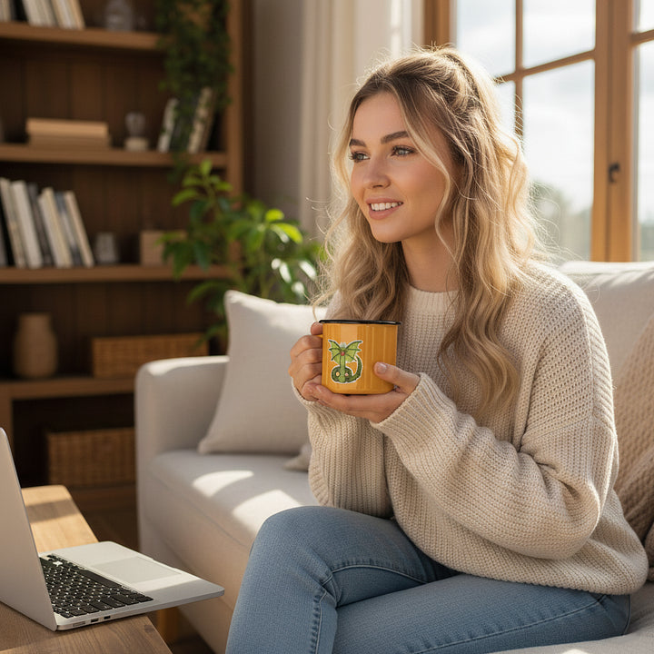 OSRS Zulrah Enamel Mug | Enamel Print Design | For Daily Use & Display | Coveted Game Collection Loot