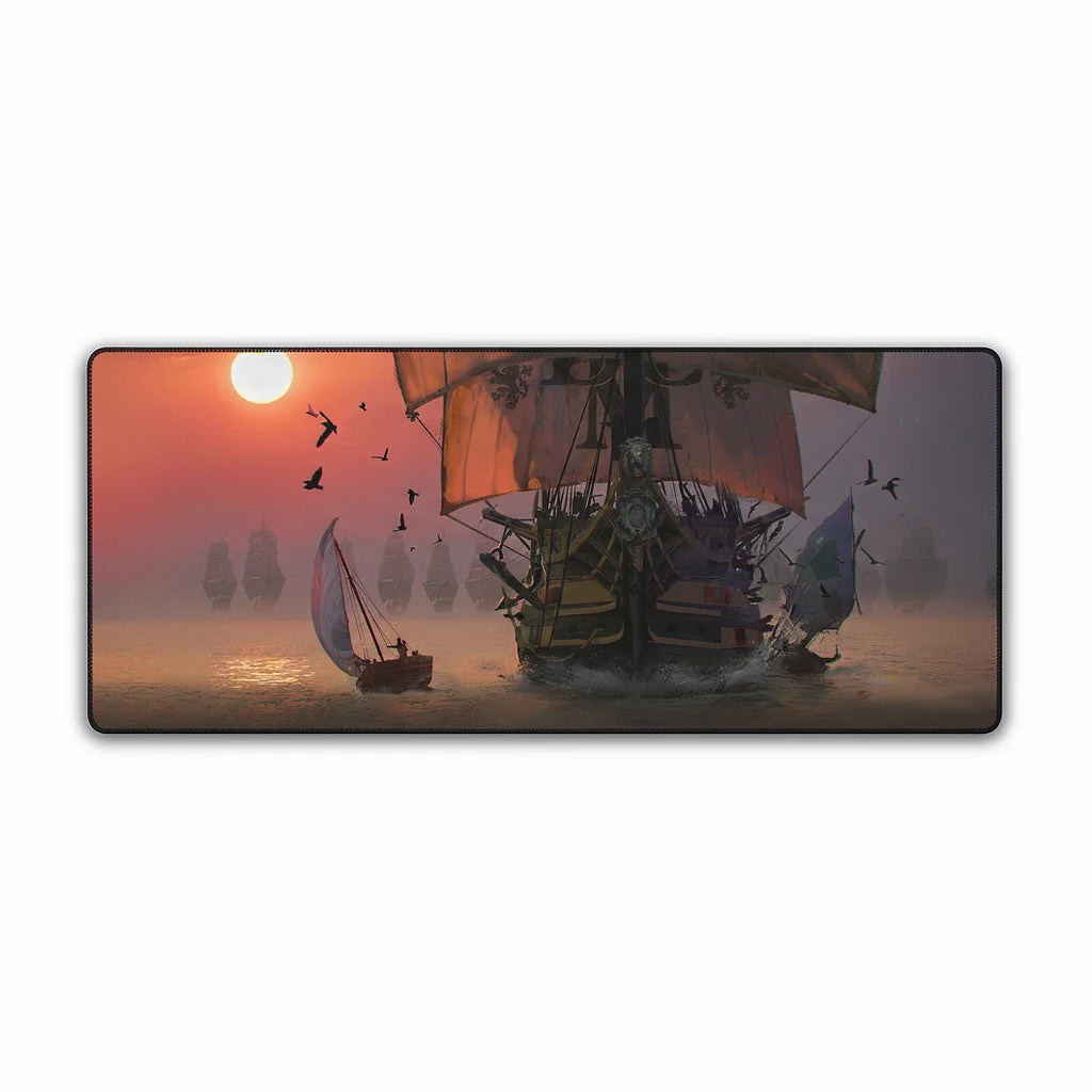 Skull and Bones Desk Mat | Large Gaming Mouse Pad with Themed Artwork | Waterproof & Non-Slip Base for PC Gaming | Essential Pirate-Themed Gear for Fans
