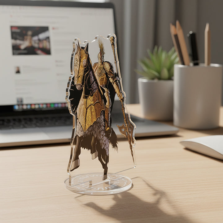 Elden Ring Tree Sentinel acrylic standee | Golden Knight Figure Desk Display | FromSoftware Collection Decor | Premium Game Merchandise