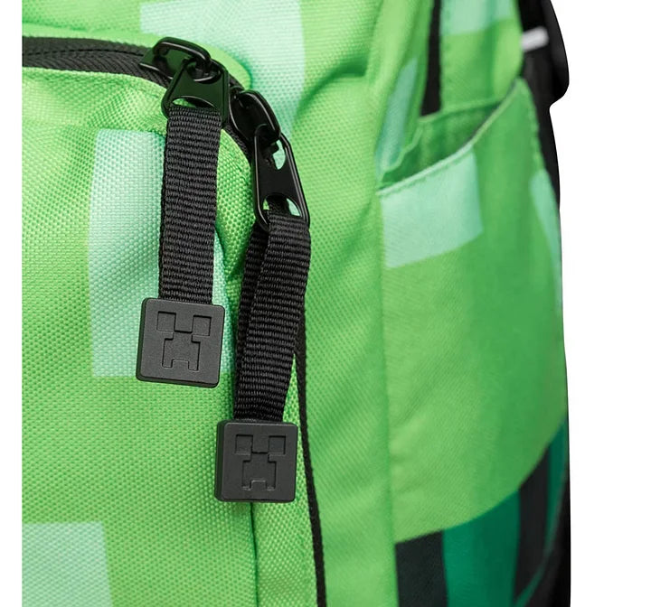 MC Creeper Backpack | Explosive Green Pixel-Art Design with Spacious Main Compartment | Adjustable Padded Straps for School & Travel