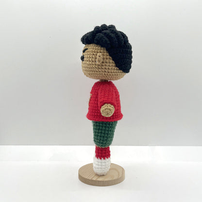 [Legend Forever] Cristiano Ronaldo Handmade Crocheted Doll | Articulated Joints | Fan-Presented Birthday Surprise