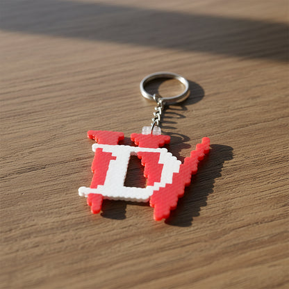 D4 LOGO Pixel Keyring | Handmade | Backpack Keyring | Youth Souvenir
