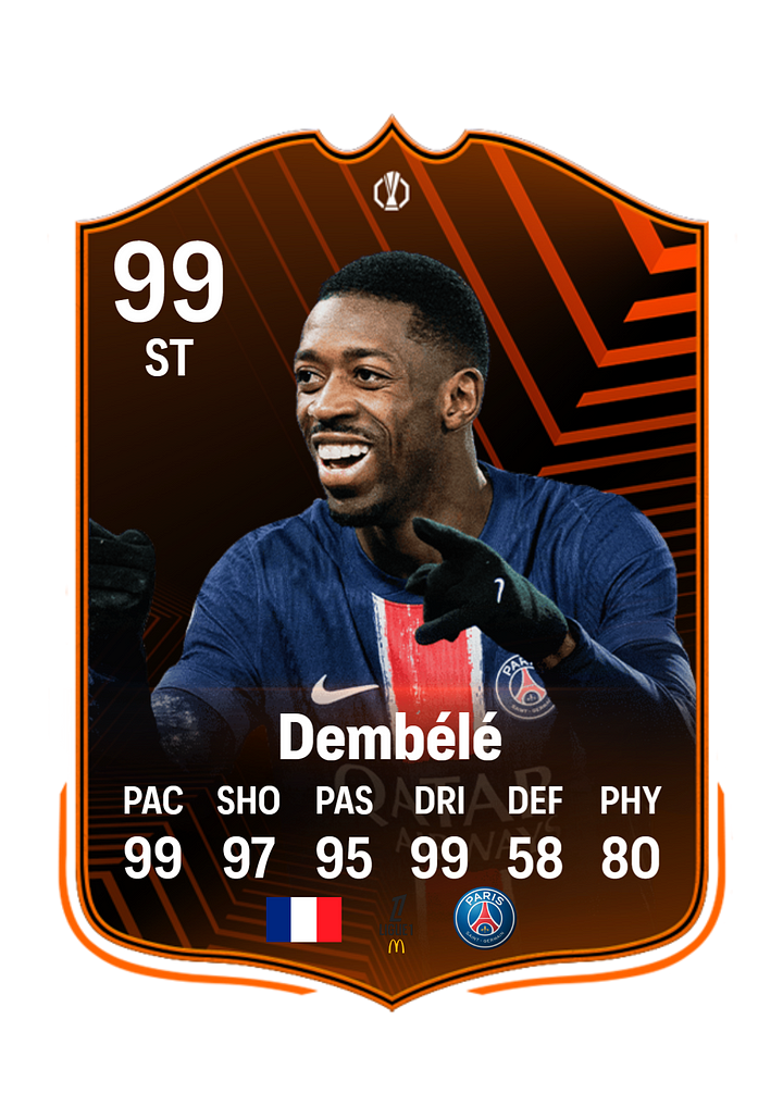 Dembélé customized football cards